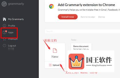 Grammarly上传文档