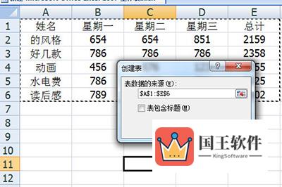 自带的模板创建表