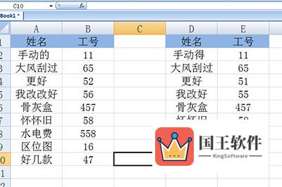 以下面的这个张表格为例子