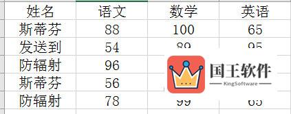 示例表格