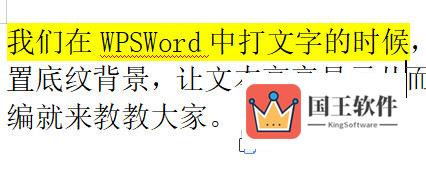 WPSWord设置字体背景